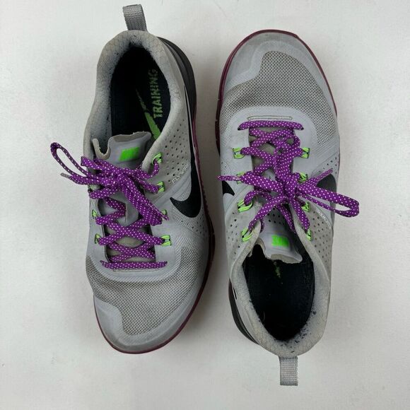 Nike Metcon 1 Flywire Wolf Gray Vivid Purple Sneakers Sz 8 Running 813101-005 - Picture 5 of 8